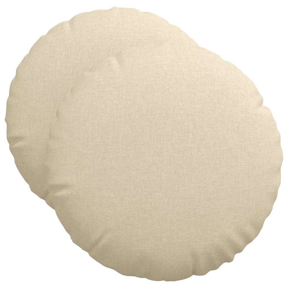 Coussins de siège 2 pc tissu crème ø50 x 19 cm