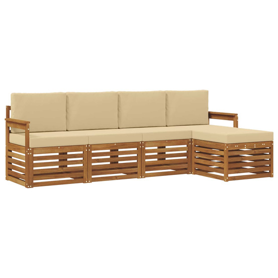 Ensembles de canapés avec coussin 5 pcs naturel et beige