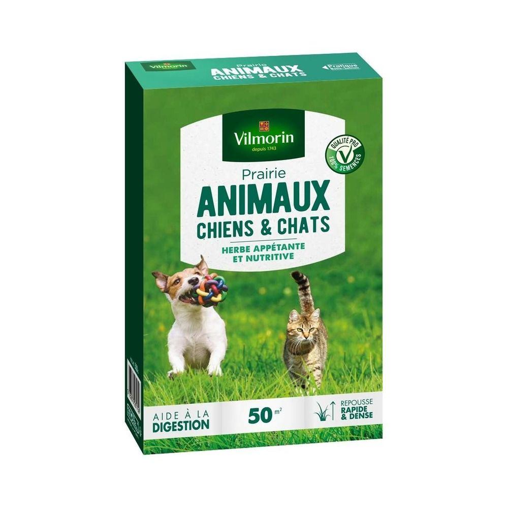 Gazon prairie chiens et chats 500 gr vilmorin