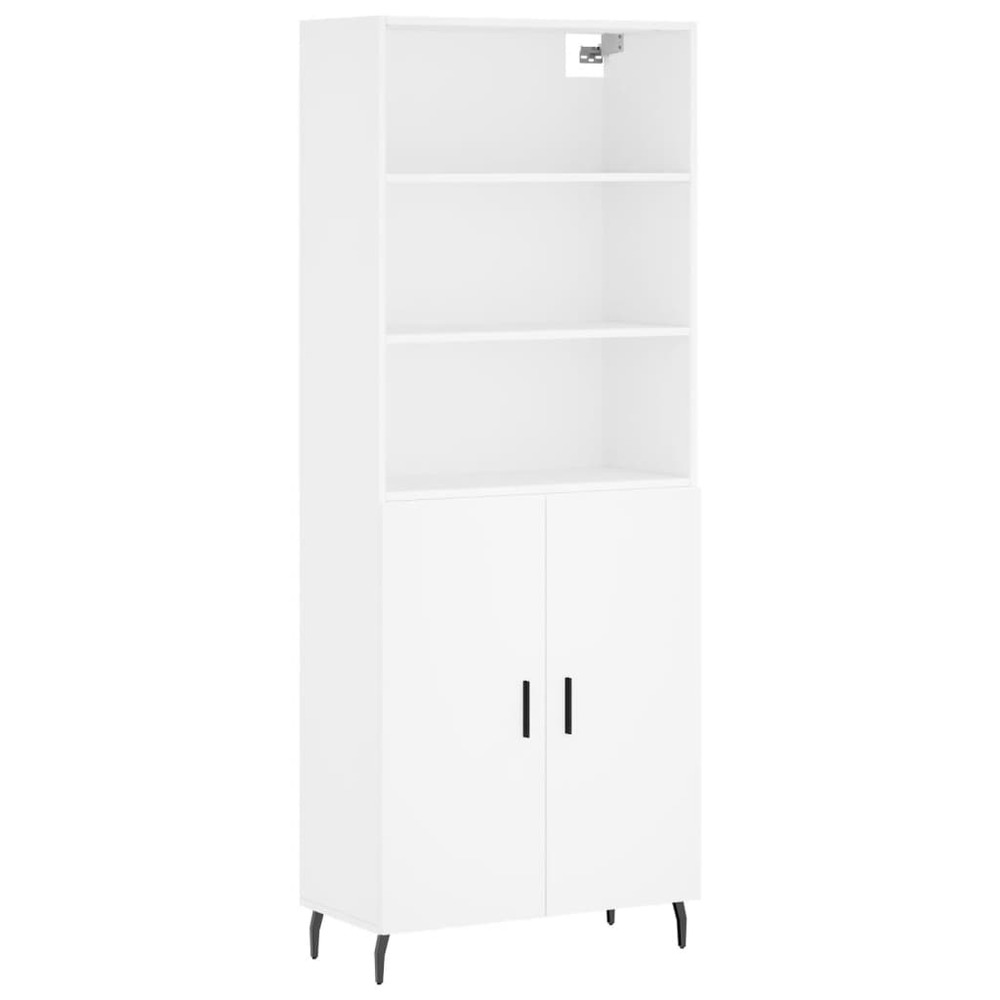 Buffet bahut commode armoire meuble de rangement organisateur cuisine salle de séjour salon haut 69,5 x 34 x 180 cm bois d'in