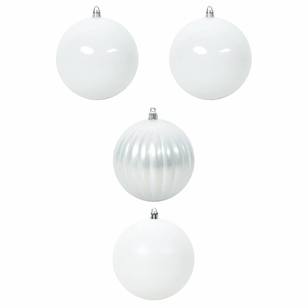 Ensemble de boules de noël 4 pcs blanc plastique