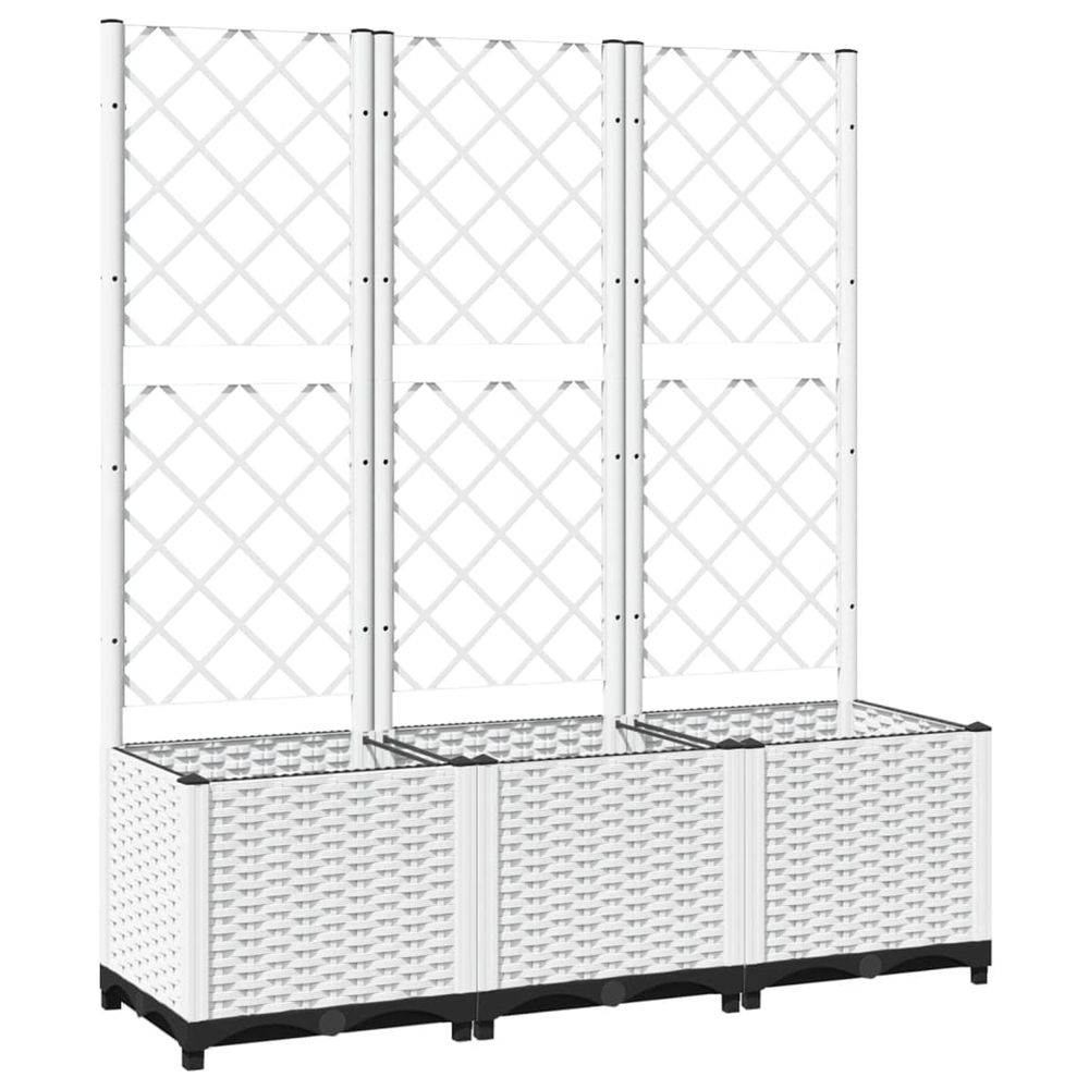 Cache-pot de jardin blanc 120 x 40 x 136 cm