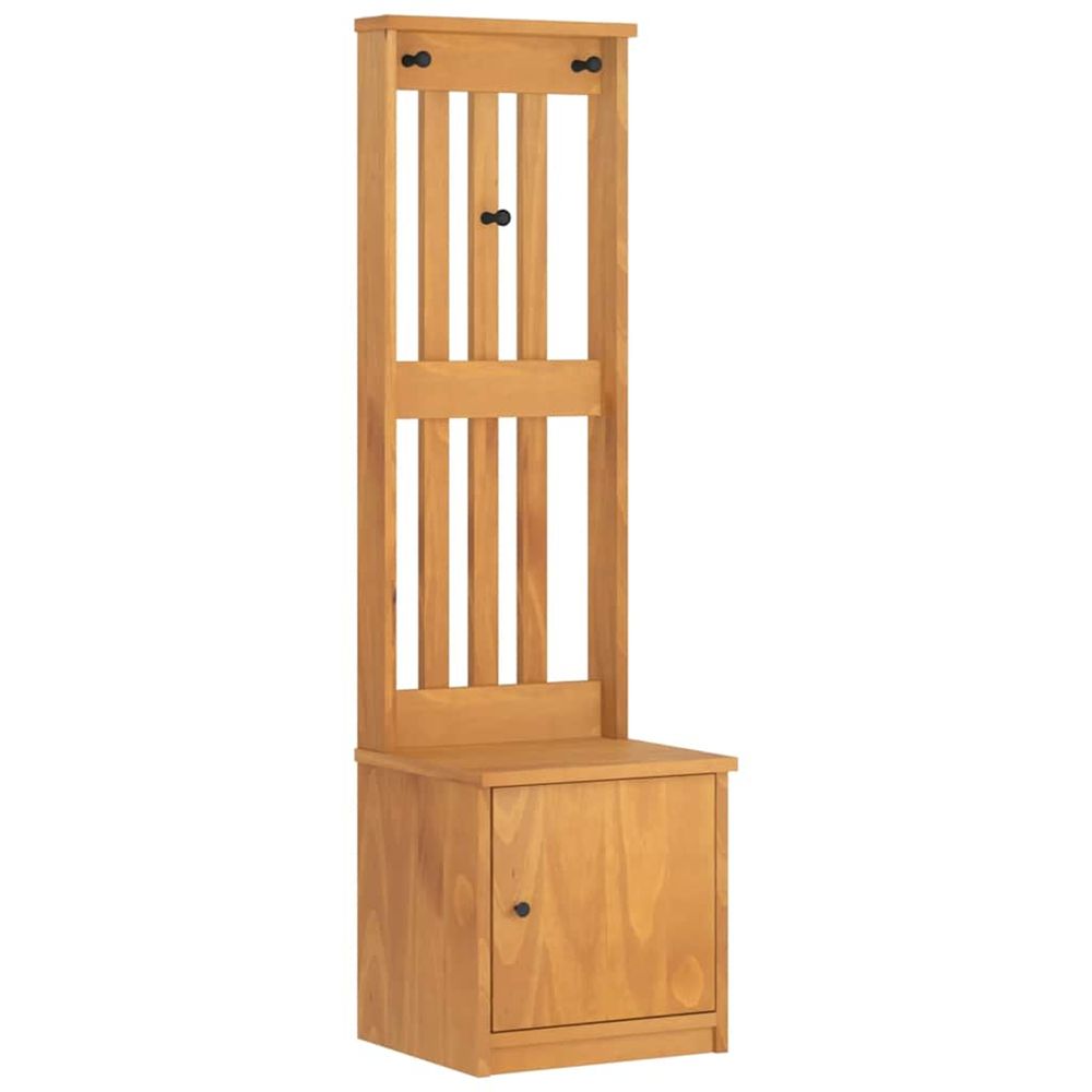 Portemanteau sandnes 45x40x159,5 cm bois massif pin
