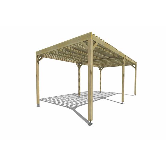 Pergola bois • 6m x 3m • indépendante • sens largeur • lattage bois • livraison comprise
