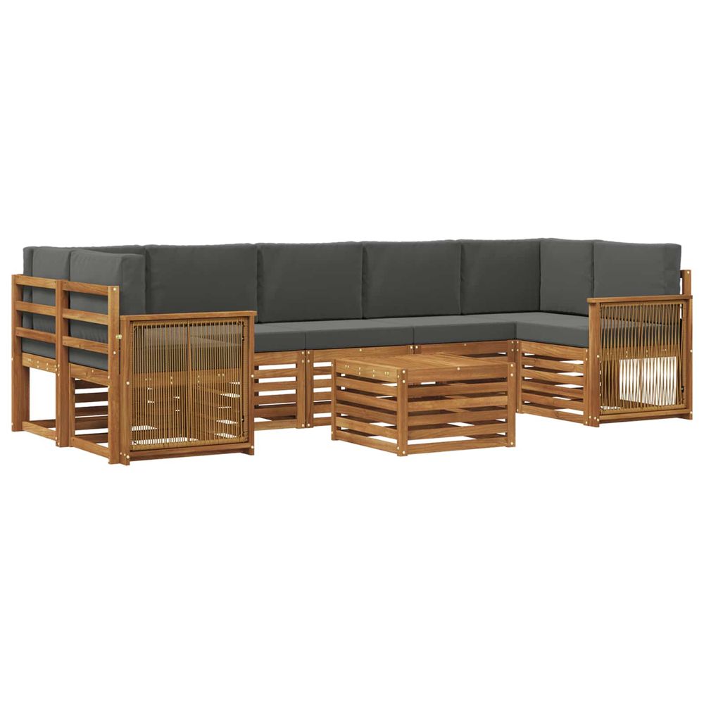 Ensemble de canapés d'extérieur 8 pc naturel et anthracite