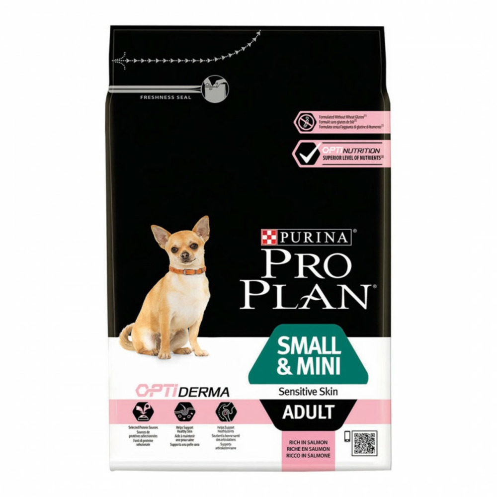 Croquettes chien small & mini adult sensitive skin avec optiderma saumon - purina proplan 3 kg