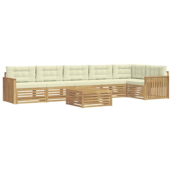 Ensemble de canapés d'extérieur 7 pc blanc et crème polyester