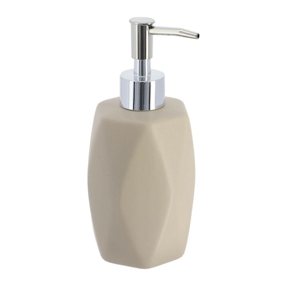 Distributeur a savon gres forme losange 330 ml - taupe