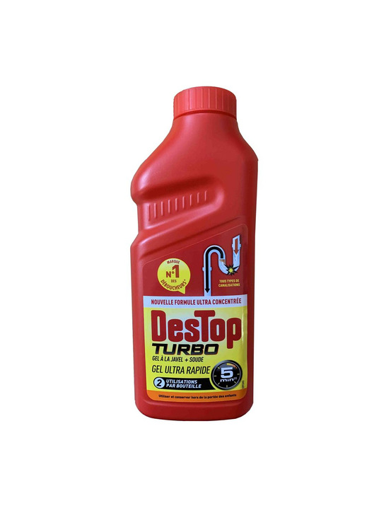 Destop déboucheur gel turbo 2 doses 500 ml - destop