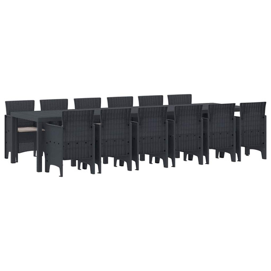 Ensemble de salle à manger pour jardin 13 pcs anthracite