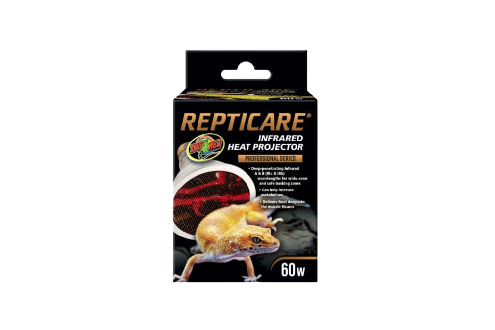 Lampe chauffante infrarouge - repticare deep heat 60 w - ampoule pour le chauffage destinés aux reptiles (lézards, serpents), am
