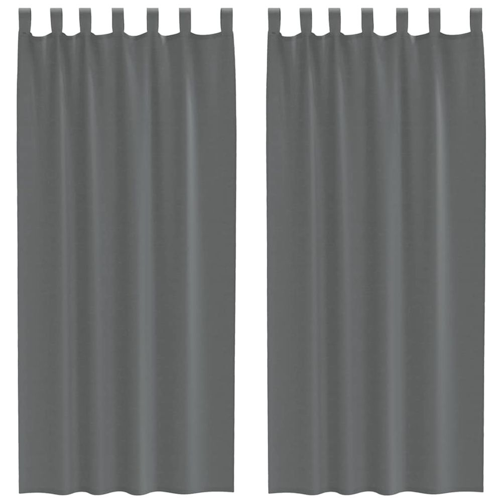 Rideaux en voile avec boucles 2 pcs gris foncé 140x245 cm