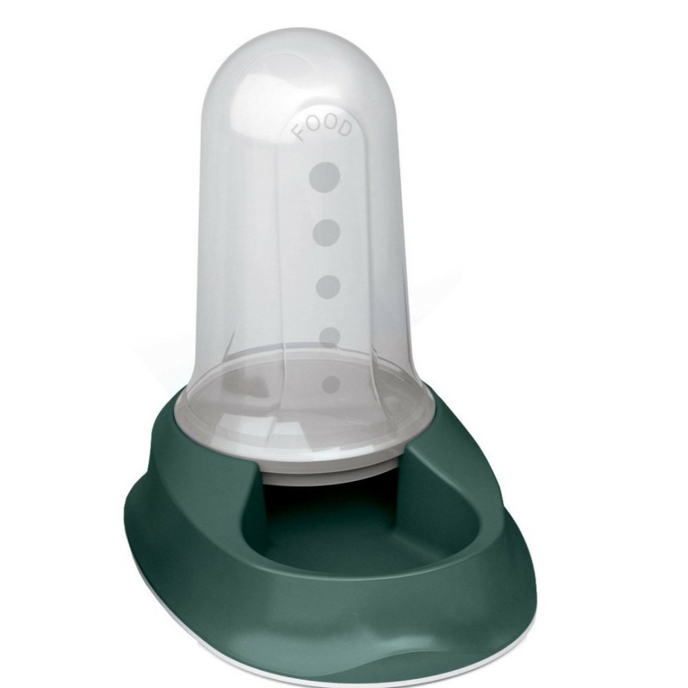 Distributeur mixte 2 litres eau ou croquettes vert antidérapant pour chien