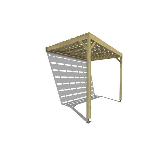Pergola bois • 3m x 2m • adossée • sens profondeur • platelage bois • livraison comprise