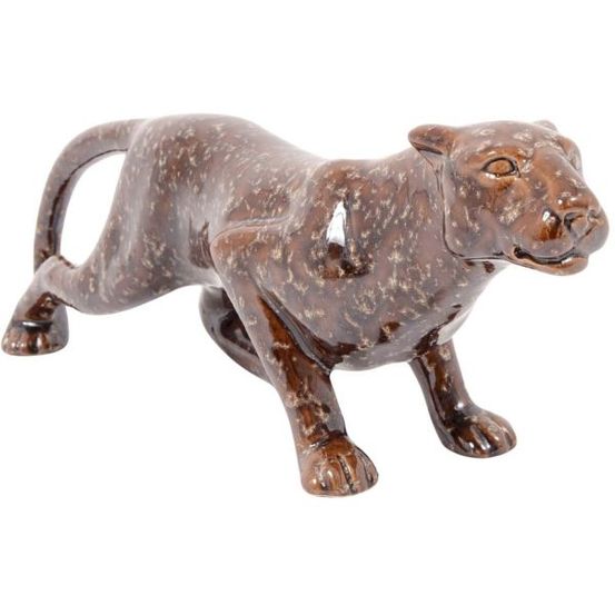 Panthère en céramique spirit marron
