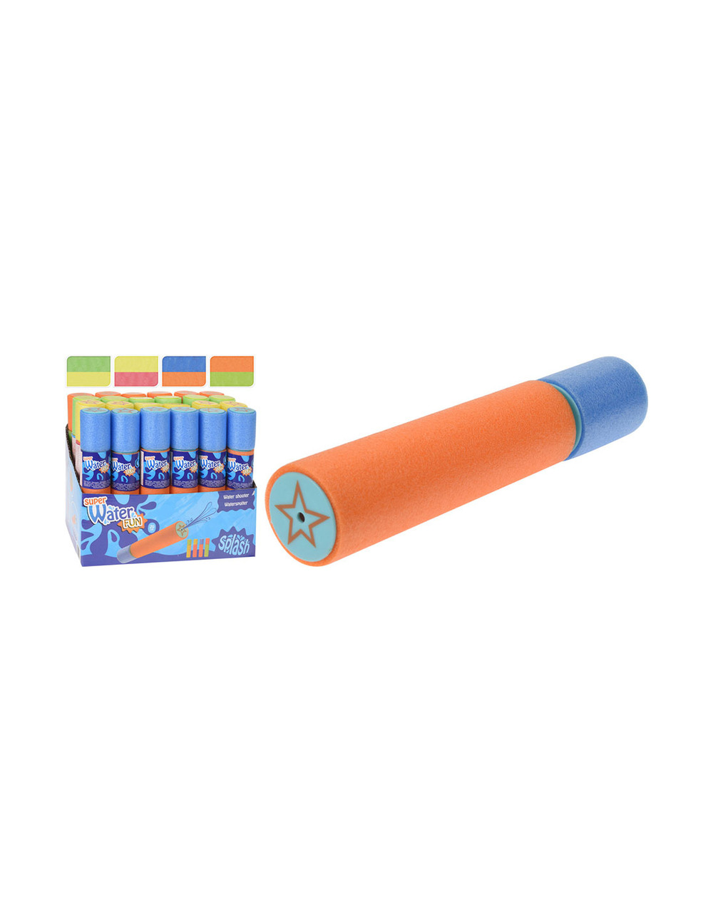 6 tube de lance à eau 20cm couleurs assorties - water fun