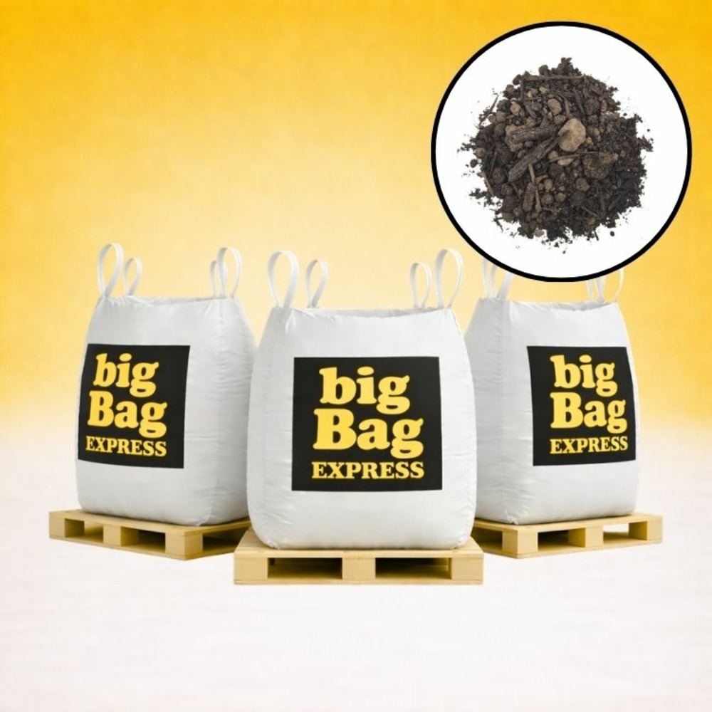 Pack 3 x big bag de 1m³ (+/- 3,6t) terre criblée amendée compostée à 25% - livraison premium