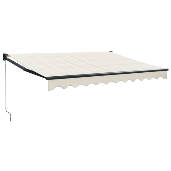Auvent rétractable crème 3,5x2,5 m tissu et aluminium