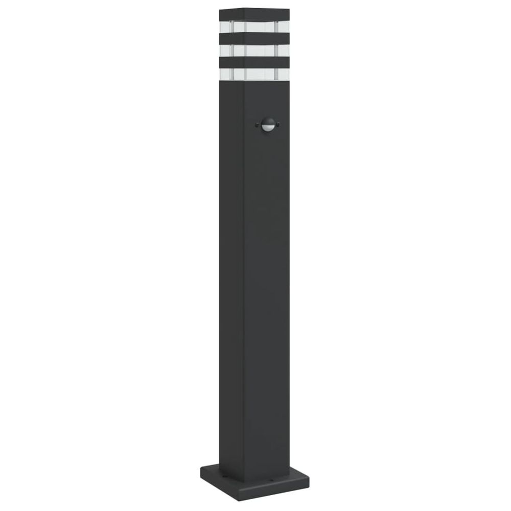Lampadaire d'extérieur avec capteur noir 80 cm aluminium