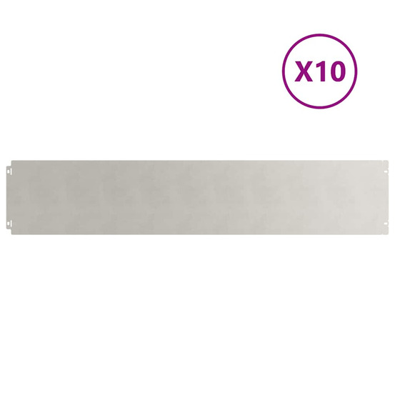 Bordures de pelouse 10 pcs 20x103 cm acier inoxydable