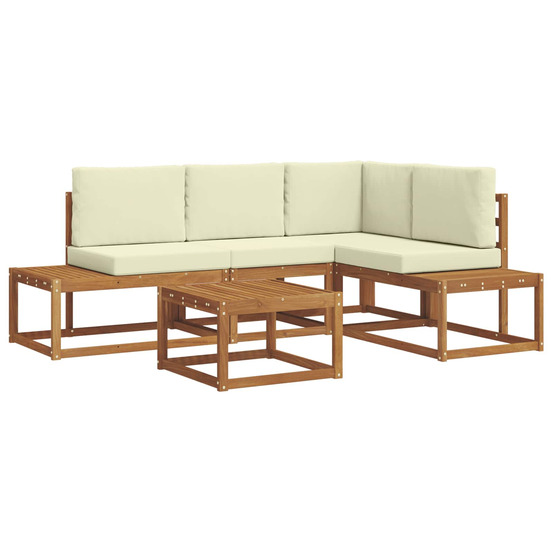 Ensemble de canapés d'extérieur 5 pièce naturel et crème