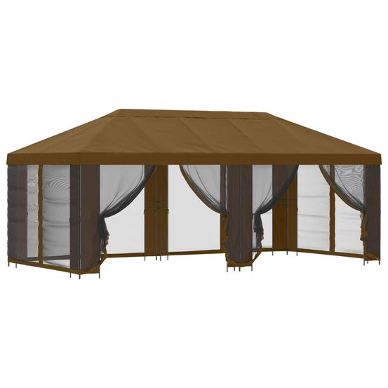 Abri de jardin avec parois 6 x 3 m taupe polyester et acier