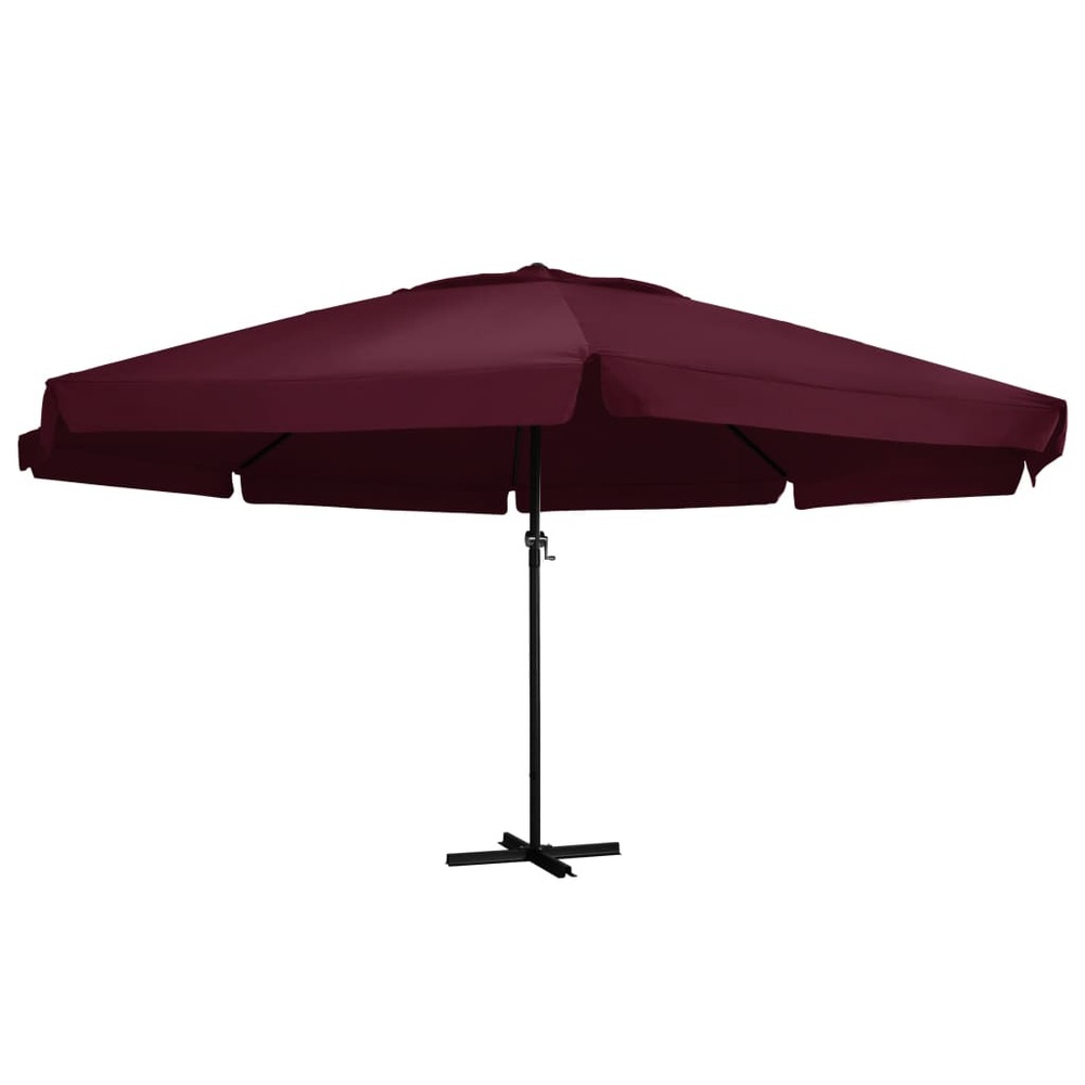 Parasol d'extérieur avec mât en aluminium 600 cm bordeau x
