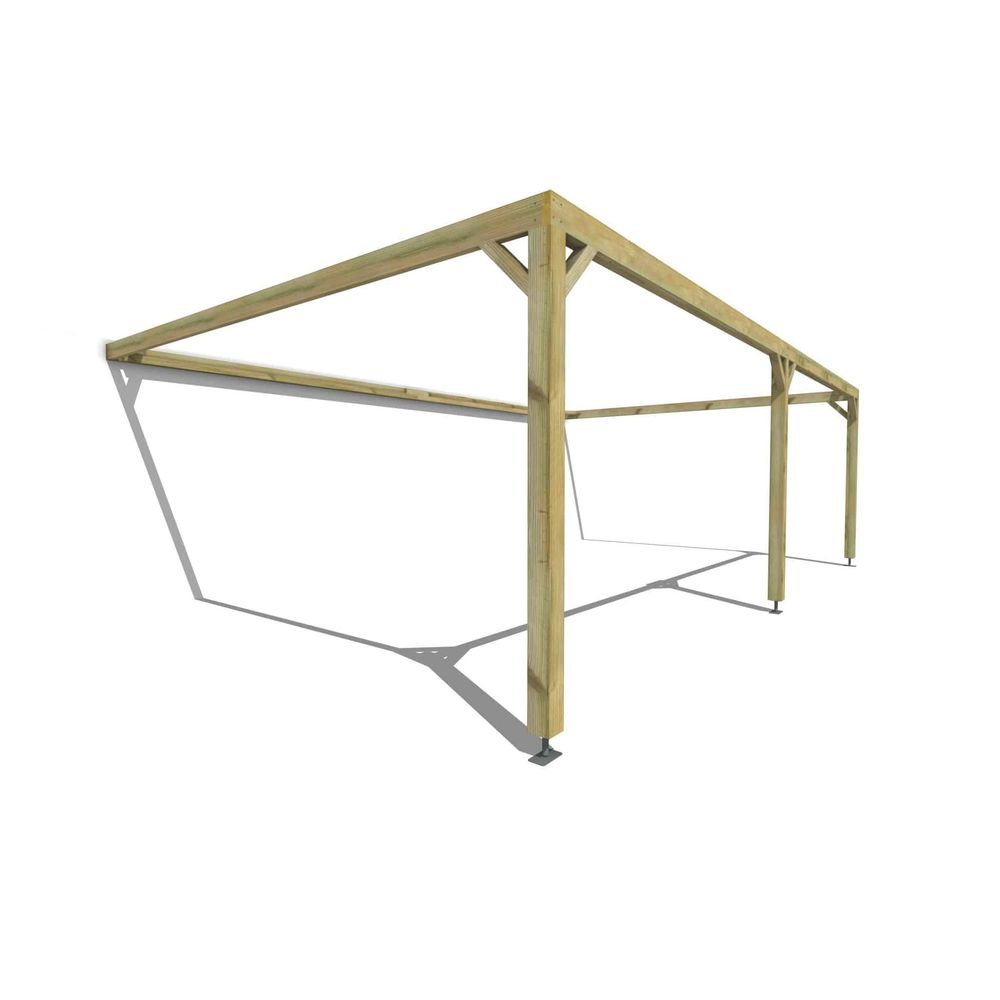 Pergola bois • 8m x 5m • adossée • cadre simple • livraison comprise