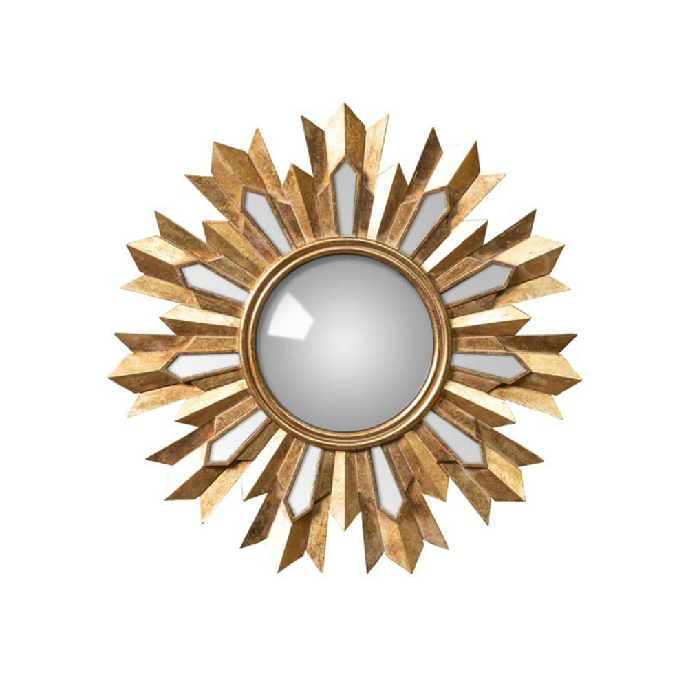 Miroir convexe résine doré flamme 35x35x35cm