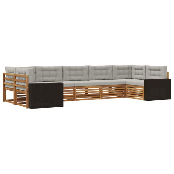 Ensemble de canapés d'extérieur 7 pc naturel et gris clair