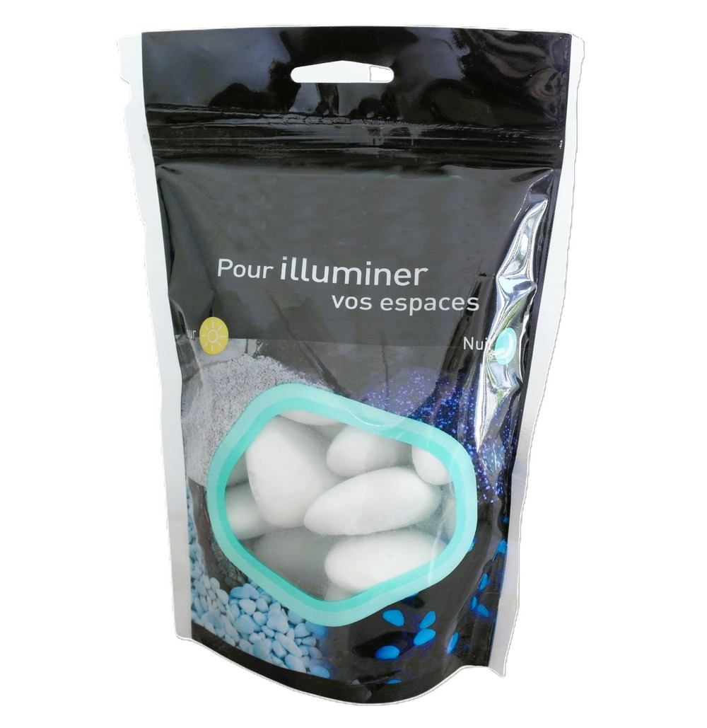 Galet blanc lumineux 25/40 en berlingot de 400g