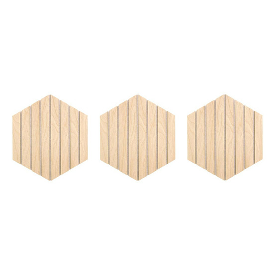 Lot de 3 panneaux déco hexagonal