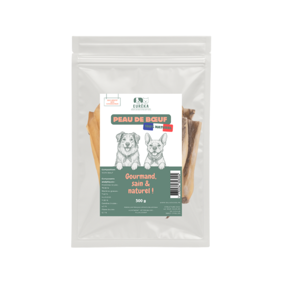 Peaux de bœuf naturelles pour chiens – Snacks à mâcher, favorisent l’hygiène dentaire, 100% digestibles
