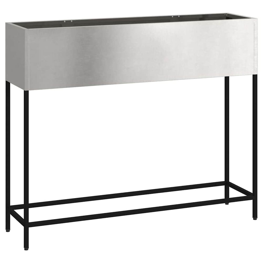 Bac de jardin surélevé argent 100 x 26 x 82 cm acier inoxydable