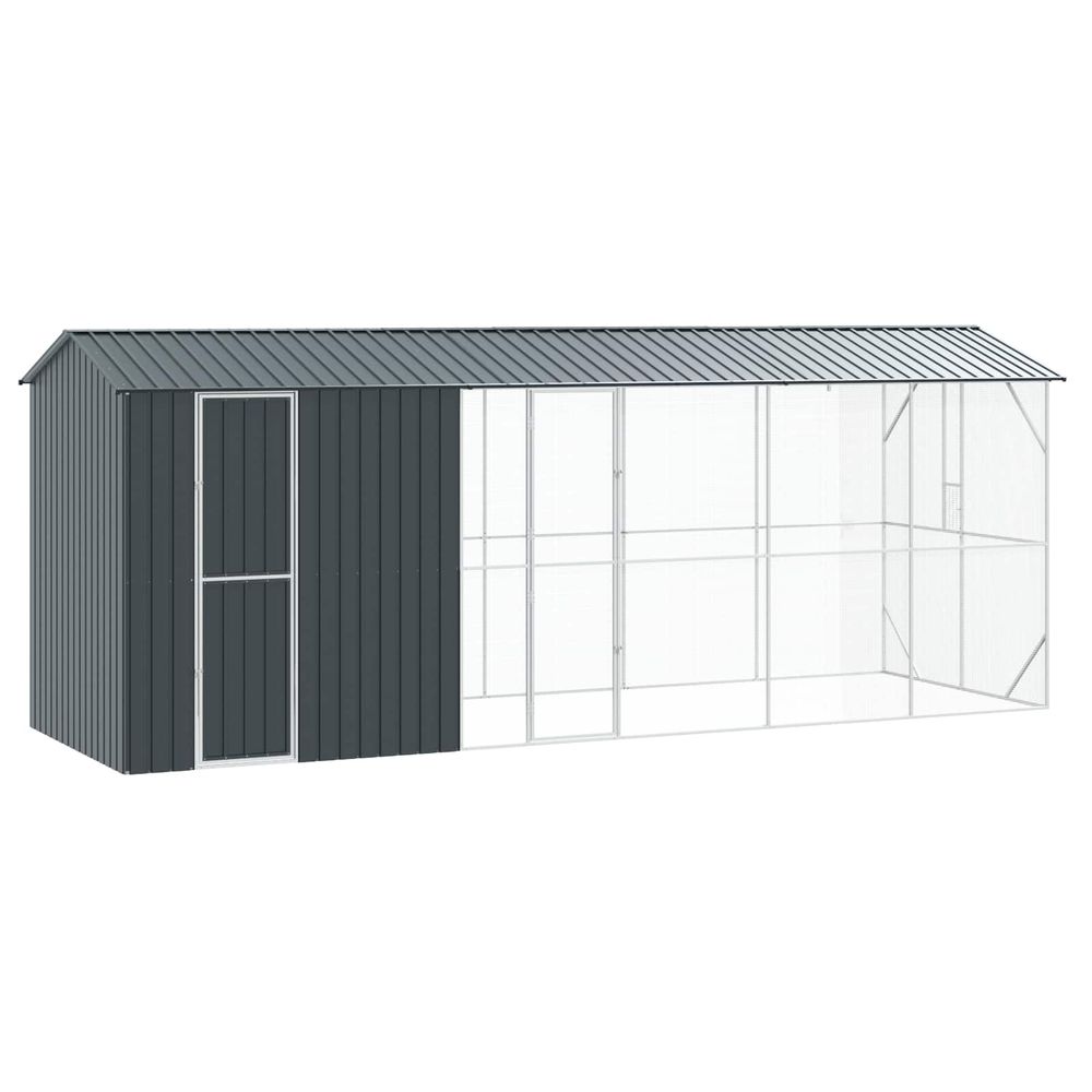Cage pour oiseaux anthracite 645 x 208 x 247 cm acier galvanisé