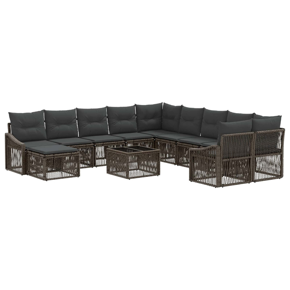 Ensemble de canapé de jardin 12 pcs gris polyrotin