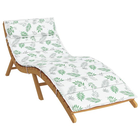 Coussin de transat ensoleillé blanc et vert 178 x 60 x 4 cm