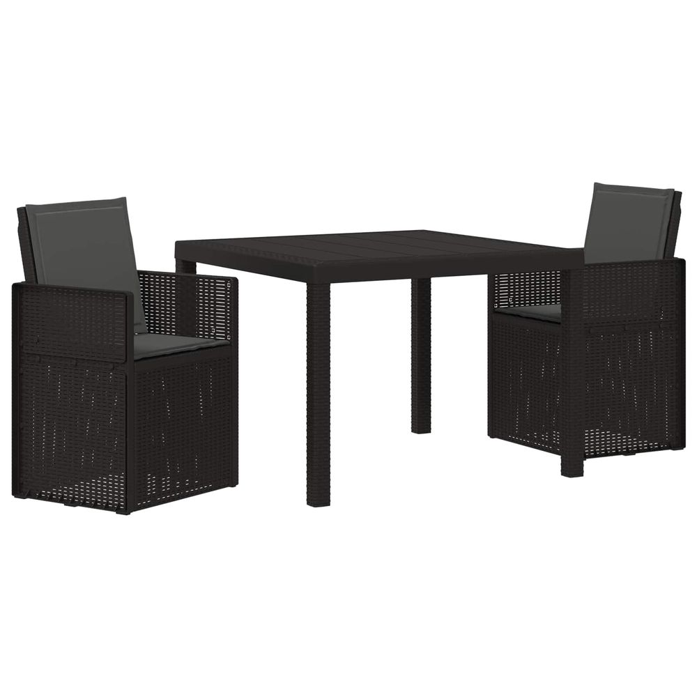 Ensemble de salle à manger pour jardin 3 pc anthracite pp