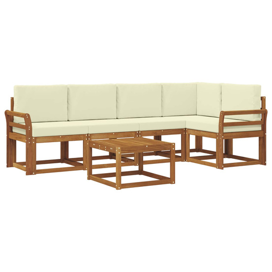 Ensemble de canapés d'extérieur 6 pcs naturel et crème