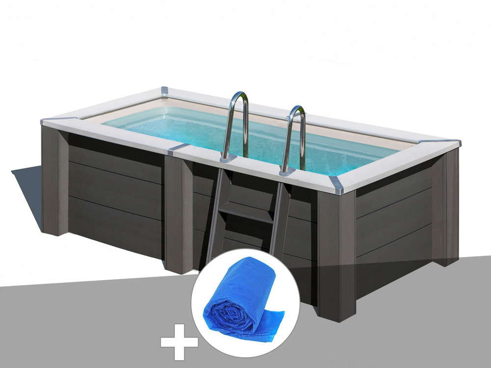 Kit piscine composite avant-garde carrée 3,15 x 1,75 x 0,96 m + bâche à bulles