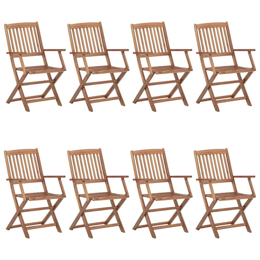 Chaises pliantes 8 pièces en bois d'acacia massif