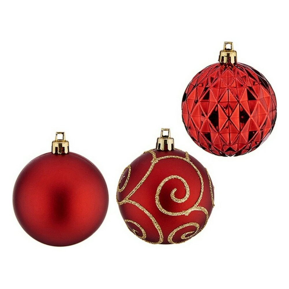 Boules de noël ø 6 cm 6 unités rouge plastique