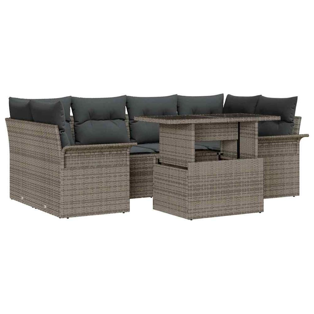 Ensemble de canapé de jardin 7 pc gris