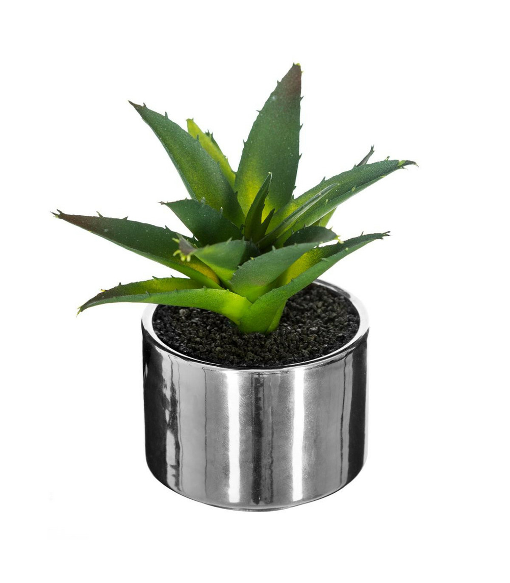 Plante verte artificielle pot en céramique h 15 cm