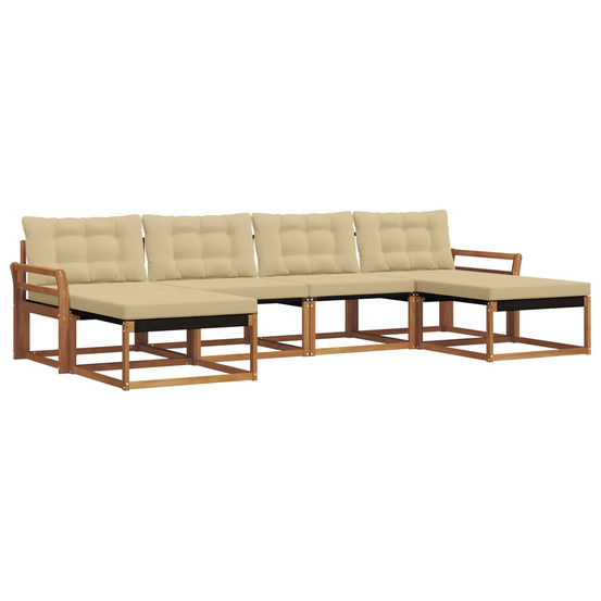 Ensemble de canapés d'extérieur 6 pcs naturel et beige