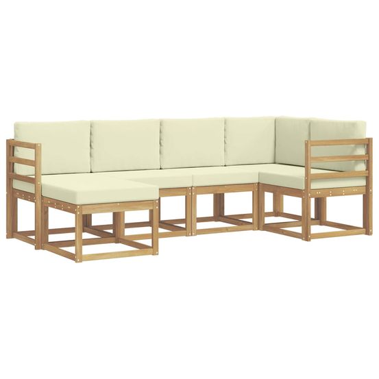 Ensemble de canapés d'extérieur 6 pc blanc et crème polyester