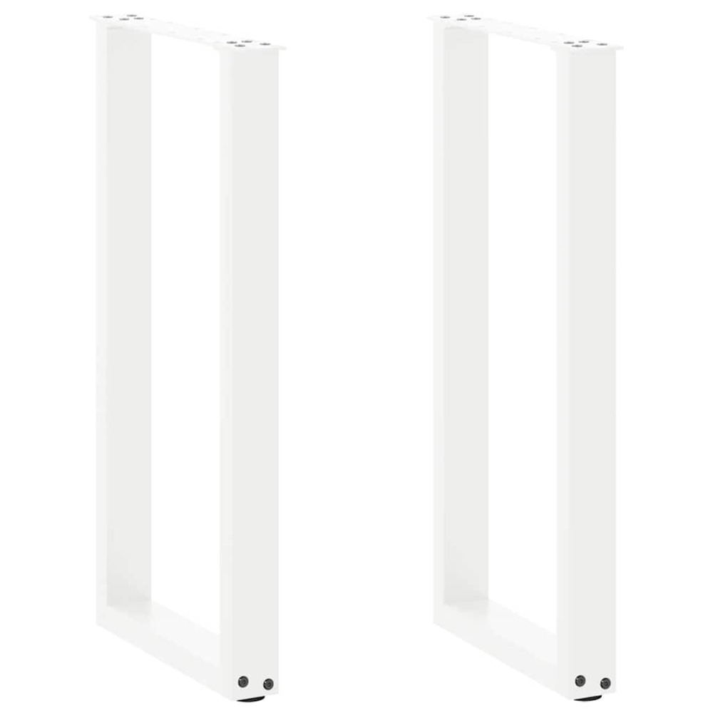 Pieds de table console en u, 2 pièces, blanc, 28 x (72-73) cm, acier