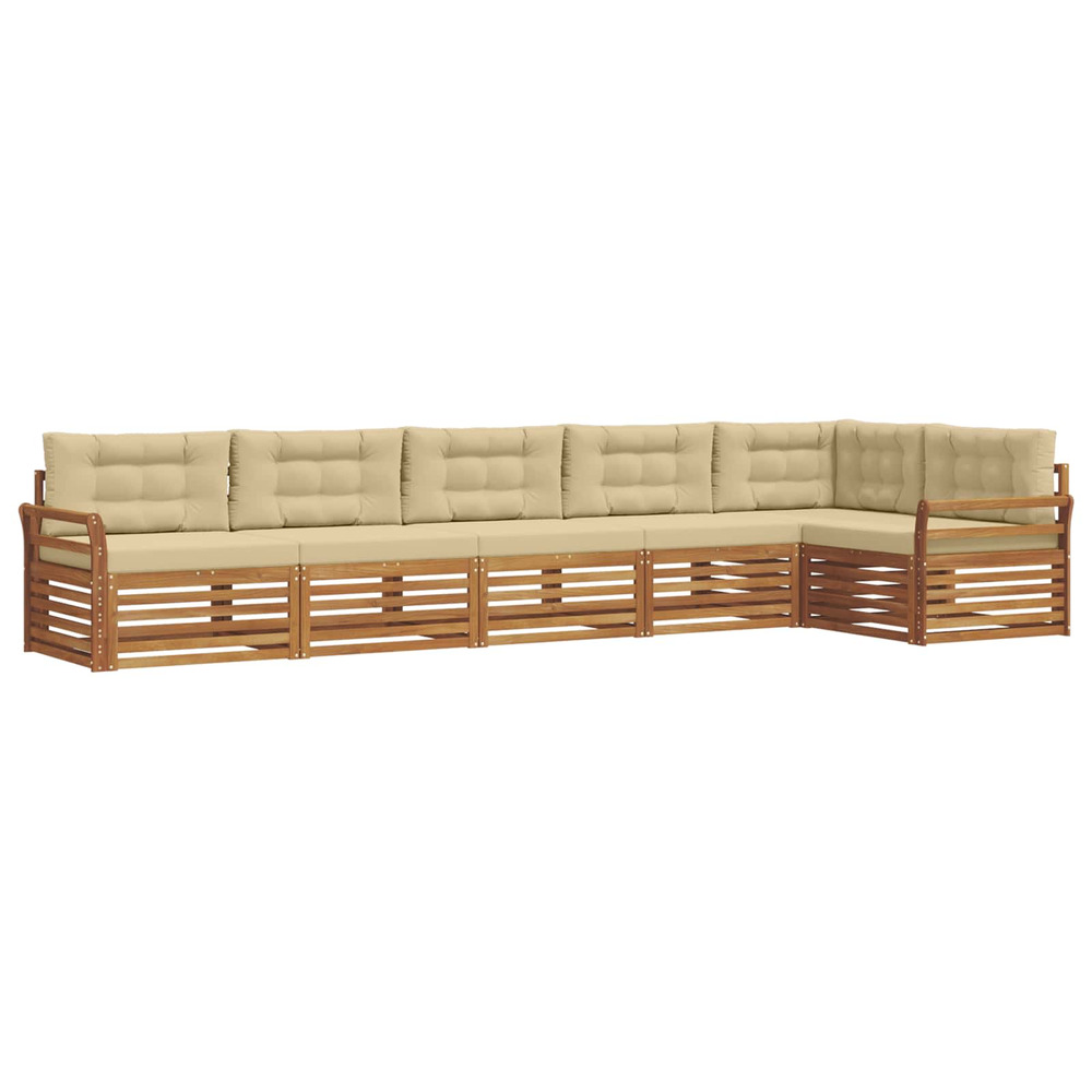 Ensemble de canapés d'extérieur 6 pcs naturel et beige