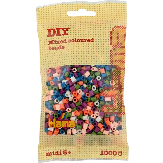 Sachet 1000 perles plastique midi mix 58 couleurs