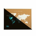 Carte en liège - woody map edition fluor / 90 x 60 cm / cadre blanc